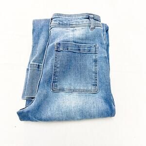 OAT NY Light Wash Wide Leg Cropped Zip Fly Denim Jeans Size 4 / 27